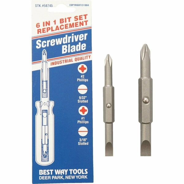 Best Way Tools 6-In-1 Replacement Double-End Screwdriver Bit Set 58745